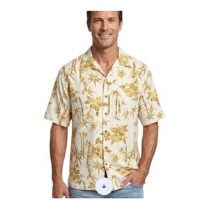 Tommy Bahama bamboo print silk shirt size large